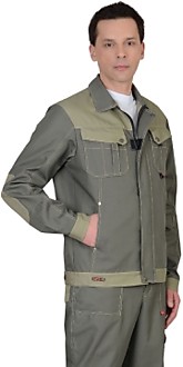 Куртка "ВЕСТ-ВОРК" короткая, т.оливковый со св.оливковым