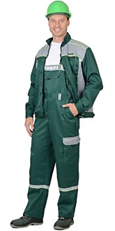 Костюм "ПРАКТИК-1"летн.: куртка, п/к. зеленый с серым тк.CROWN-230