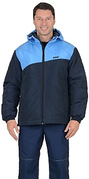 Куртка "ЭРИДАН" утепленная, темно-синяя с голубым