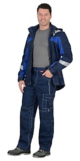Костюм "Сидней" летний: куртка, брюки синий с ваильковым тк.Rodos (245 гр/кв.м)