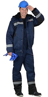 Костюм "МАСТЕР-Д": куртка кор.,полукомбинезон тёмно-синий с СОП