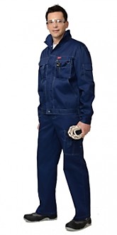 Костюм "Плутон": куртка, брюки тёмно-синий со светло-серой отстрочкой