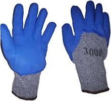 Перчатки с рельефным латексным покрытием утепленные тип ТОРРО  синий серый
